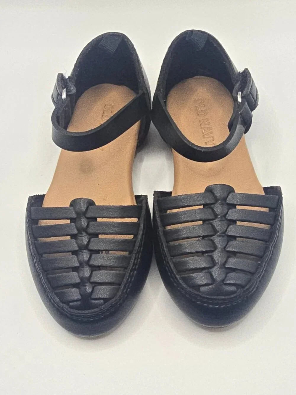Faux-Leather Ankle-Strap Huarache Flats for toddler girls from Old Navy size 6